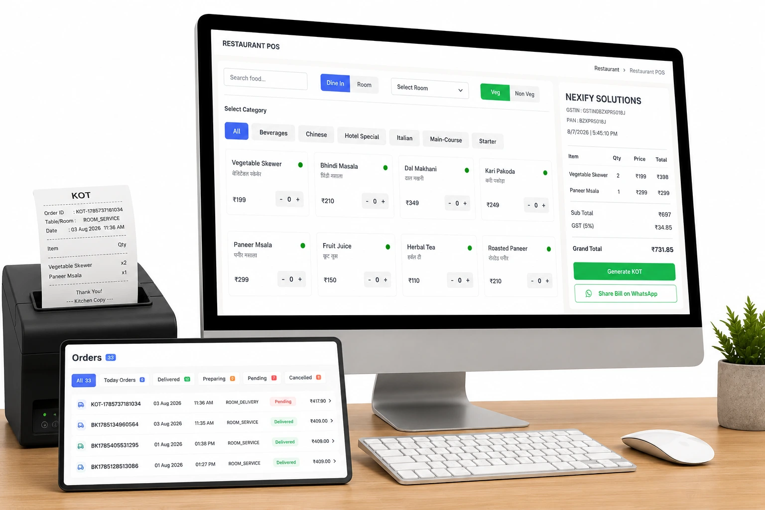 YatraNest hotel POS and KOT management