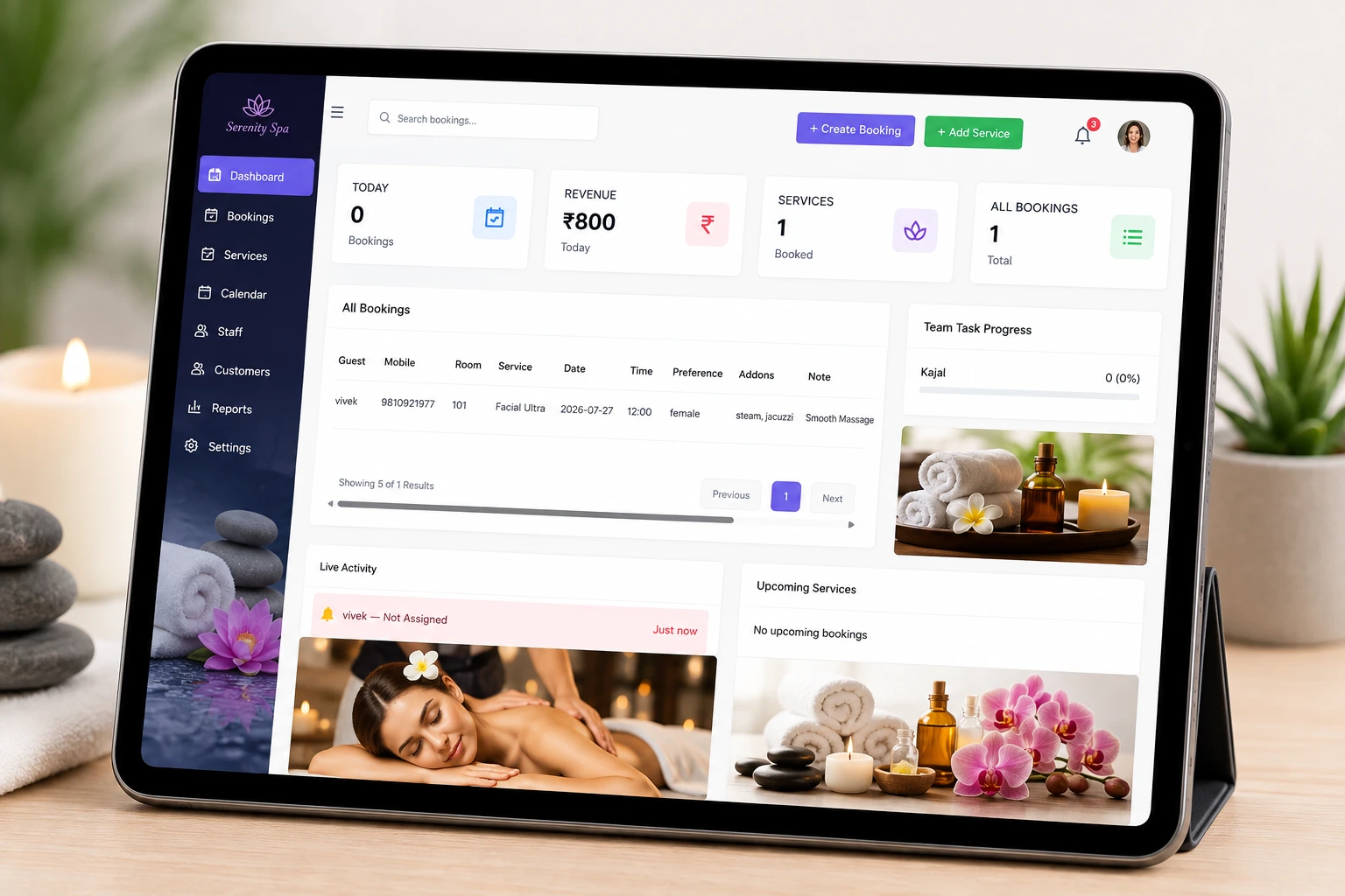 YatraNest spa management system